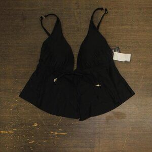 Bar III Womens Day Club Ombre Tunnel Tankini Swim Top MBRS25441 Black L